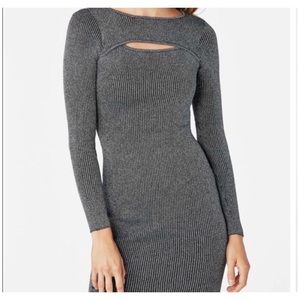 Long sleeve cutout sweater dress